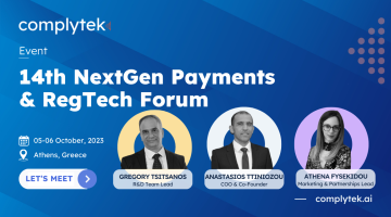 Complytek at 14th NextGen Payments & RegTech Forum, 05-06 October, 2023